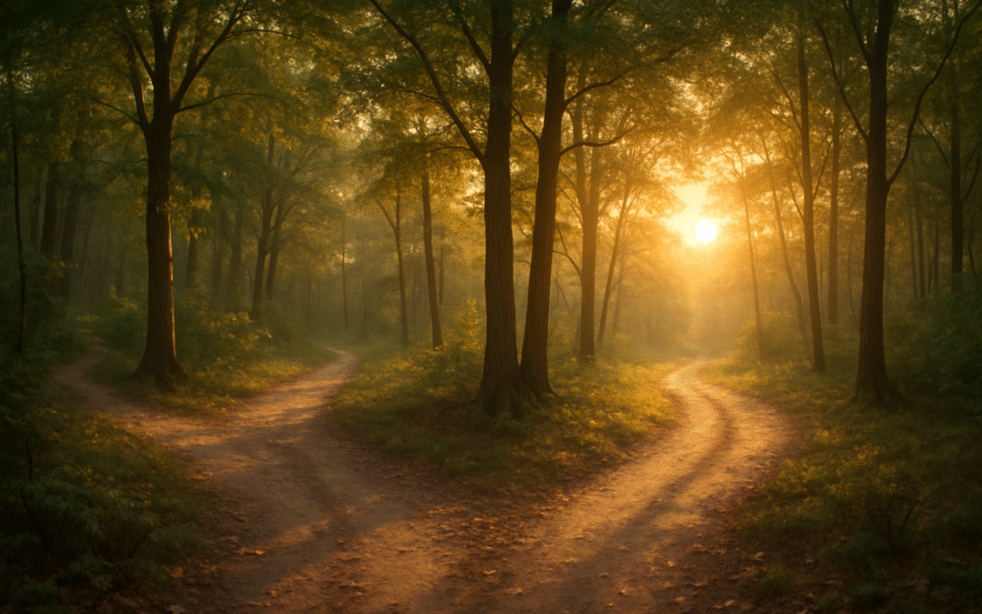 hypnotherapy for anxiety – fork in the road symbolising choice, belief, and expectation
