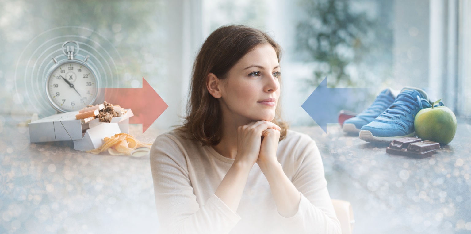 A calm, focused person reflecting on change, representing how hypnotherapy can help break unwanted habits and build healthier ones.